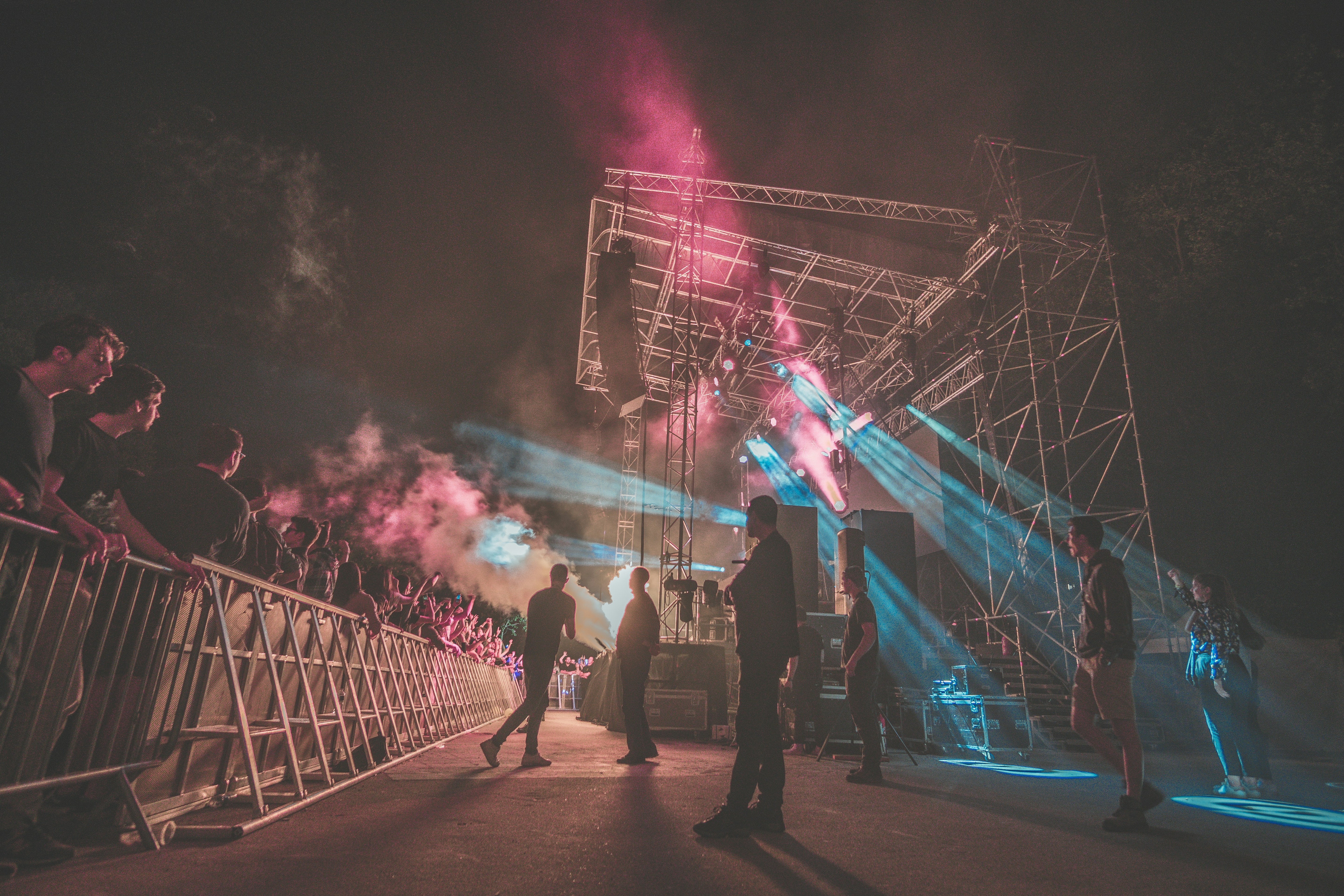 Hardstyle festival crowd with lasers